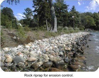 Photo Rock riprap for erosion control